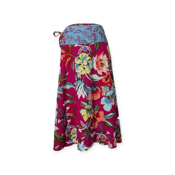 Oilily mid length floral countryside cotton wrap skirt SZ 40 - Picture 4 of 6